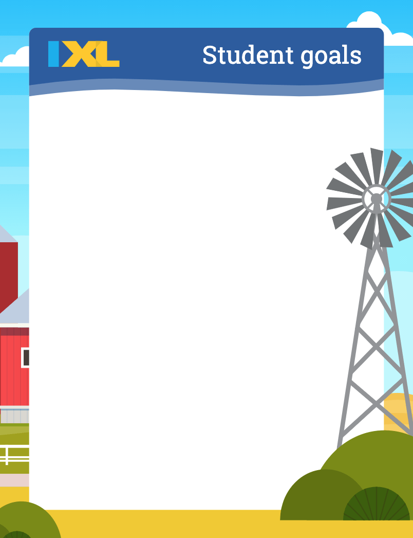 Student Goals Poster With Farm Theme